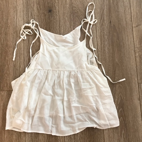 Indah Tops - Flowy White Tie Shirt